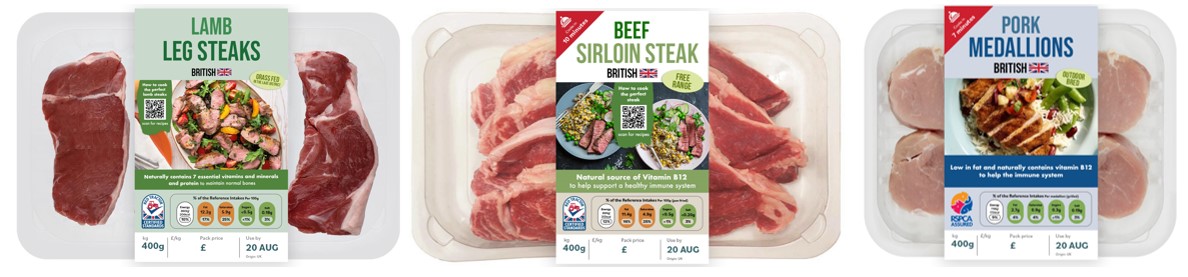Optimised red meat labelling on packs